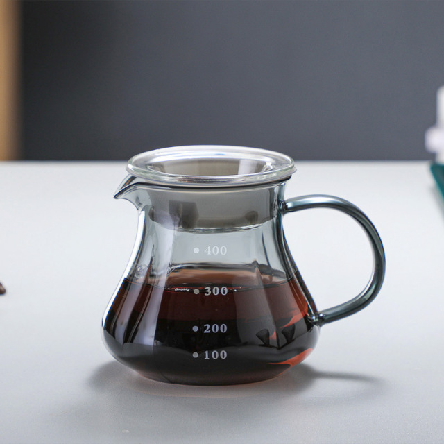 Restaurantware Restpresso Coffee Carafe 1 Insulated Coffee Server - Push-Button Top Wide Spout Clear Glass Coffee Pitcher Built-In Handle Leakproof