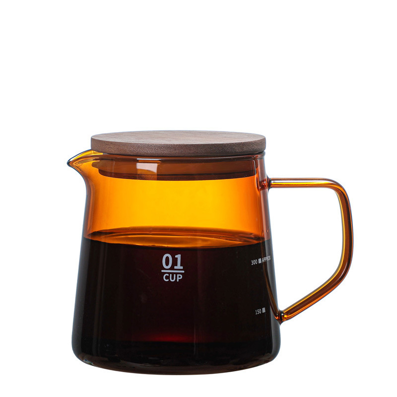 Small Glass Carafe, 16.9oz Glass Coffee Server for Drip Coffee Maker Borosilicate Glass Decanter Manual Pour Over Coffee Beaker and Tea Steeper Coffee Pot with Lid