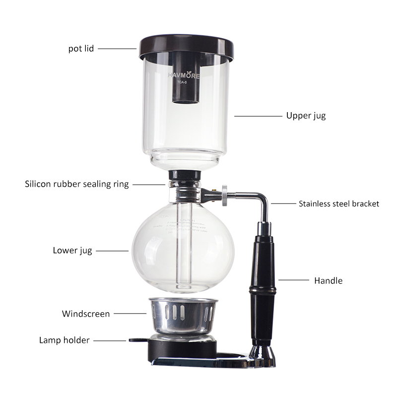 300ML Householder Coffee Siphon Pot High Quality 3/5 Cups Coffee Accessories for Barista Tools