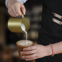 350/600ML Milk Jug Pull Flower Cup for Coffee Cappuccino Milk Steaming Frothing Pitcher Stainless Steel Non-Stick Milk Pot