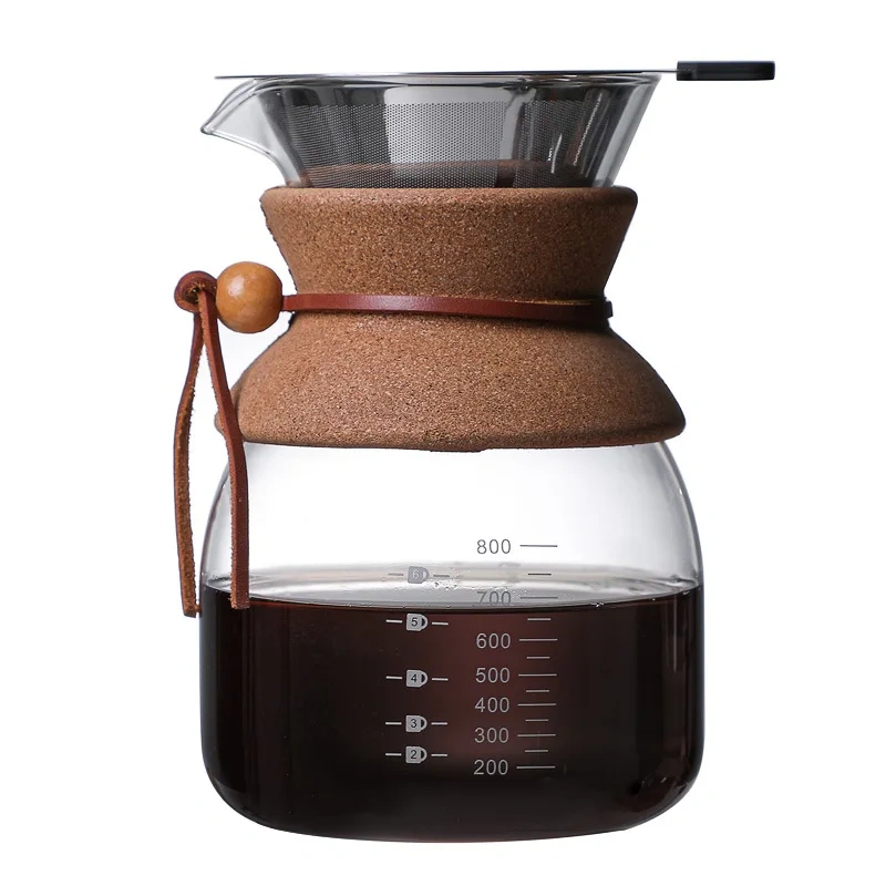 Drip Glass Coffee Maker Pour Over Coffee Sharing Pot With high borosilicate glass
