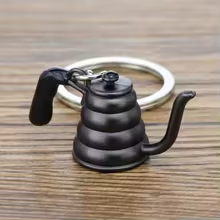 Creative Coffee Keychain Portable Coffee Machine Pitcher Keychain Coffee Handle Keychain Portable Coffeeware Accessories Gift