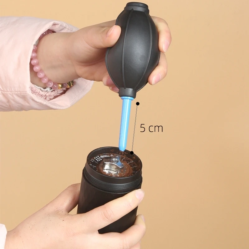 Coffee grinder powder cleaning air blowing hand crank bean grinder double head telescopic cleaning tool for dust removal