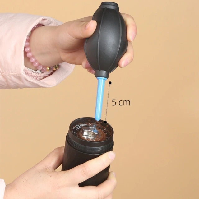Coffee grinder powder cleaning air blowing hand crank bean grinder double head telescopic cleaning tool for dust removal