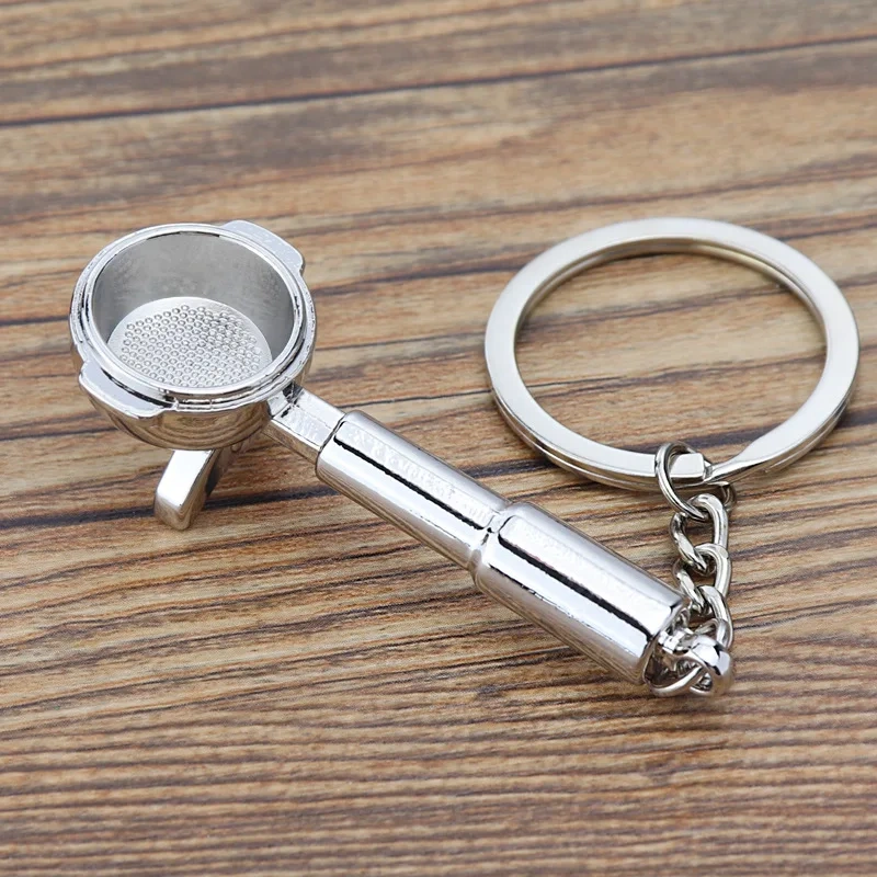 Creative Coffee Keychain Portable Coffee Machine Pitcher Keychain Coffee Handle Keychain Portable Coffeeware Accessories Gift