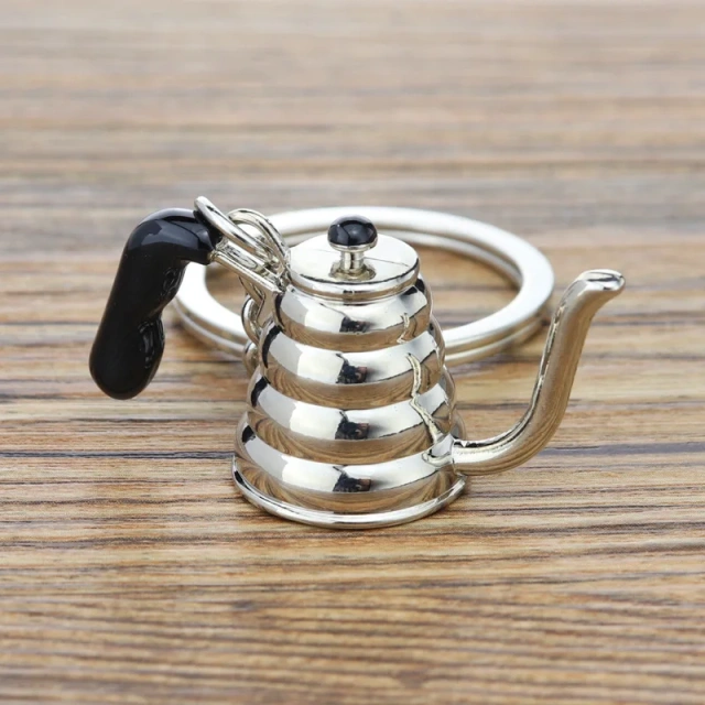 Creative Coffee Keychain Portable Coffee Machine Pitcher Keychain Coffee Handle Keychain Portable Coffeeware Accessories Gift