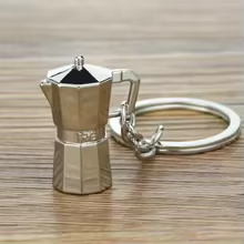 Creative Coffee Keychain Portable Coffee Machine Pitcher Keychain Coffee Handle Keychain Portable Coffeeware Accessories Gift