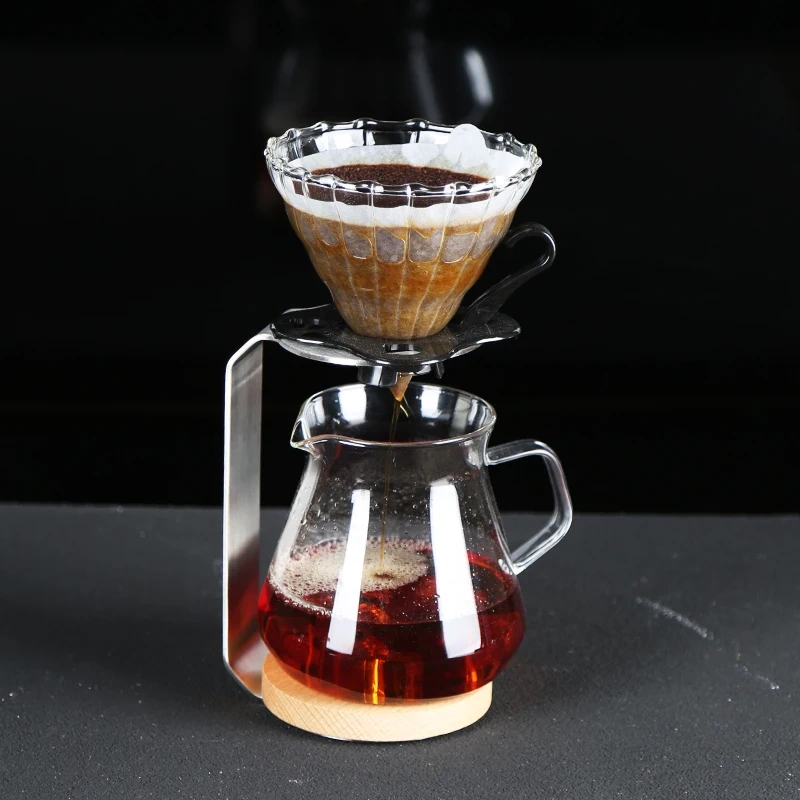 Outdoor Stainless Steel Coffee Filter Dripper Holder Reusable household Metal Coffee Filter Dripper Station