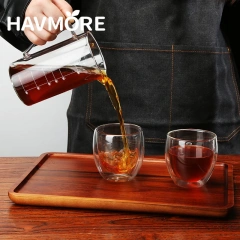 350/500ml Glass Coffee Sharing Pot With Handle Large Capacity Heat-resistant Coffee Pitcher Glass Tea Milk Pot