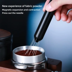 Shrinkable Portable Coffee Powder Stirring Needle 304 Stainless Steel Stainless Steel WDT Espresso Needle Distributor With Base