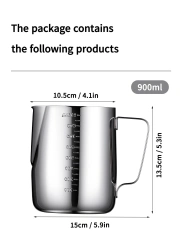 Stainless Steel Milk Frother Jug With Scale Espresso Coffee Milk Frothing For Kitchen Coffee Accessories