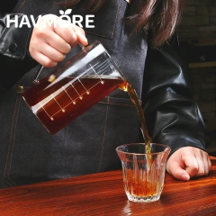 350/500ml Glass Coffee Sharing Pot With Handle Large Capacity Heat-resistant Coffee Pitcher Glass Tea Milk Pot