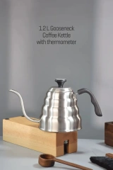 Coffee Kettle1L/1.2L Stainless Steel Pour Over Coffee Pot Kettle Drip Kettle with Thermometer For Home Office Cafetera