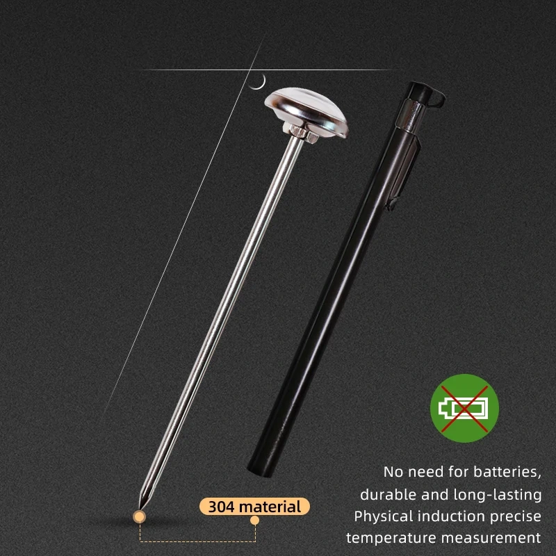 Probe Thermometer Kitchen Tools Cooking Temperature Meter 0~200℃ Milk Coffee Food Gauge Stainless Steel