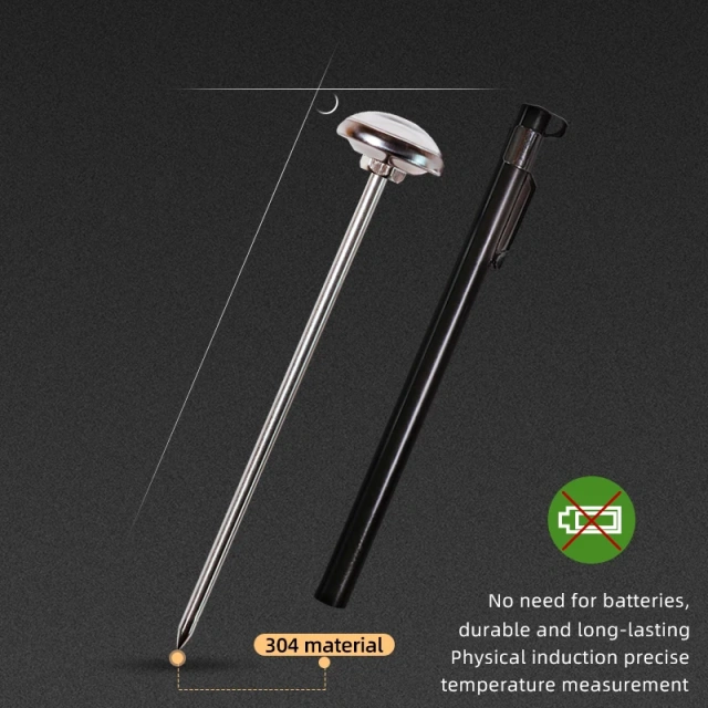 Probe Thermometer Kitchen Tools Cooking Temperature Meter 0~200℃ Milk Coffee Food Gauge Stainless Steel