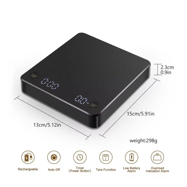 Mini Coffee Nano Coffee Scale with Timer Espresso Scale with Auto Tare Touch Sensor and Silicone Cover