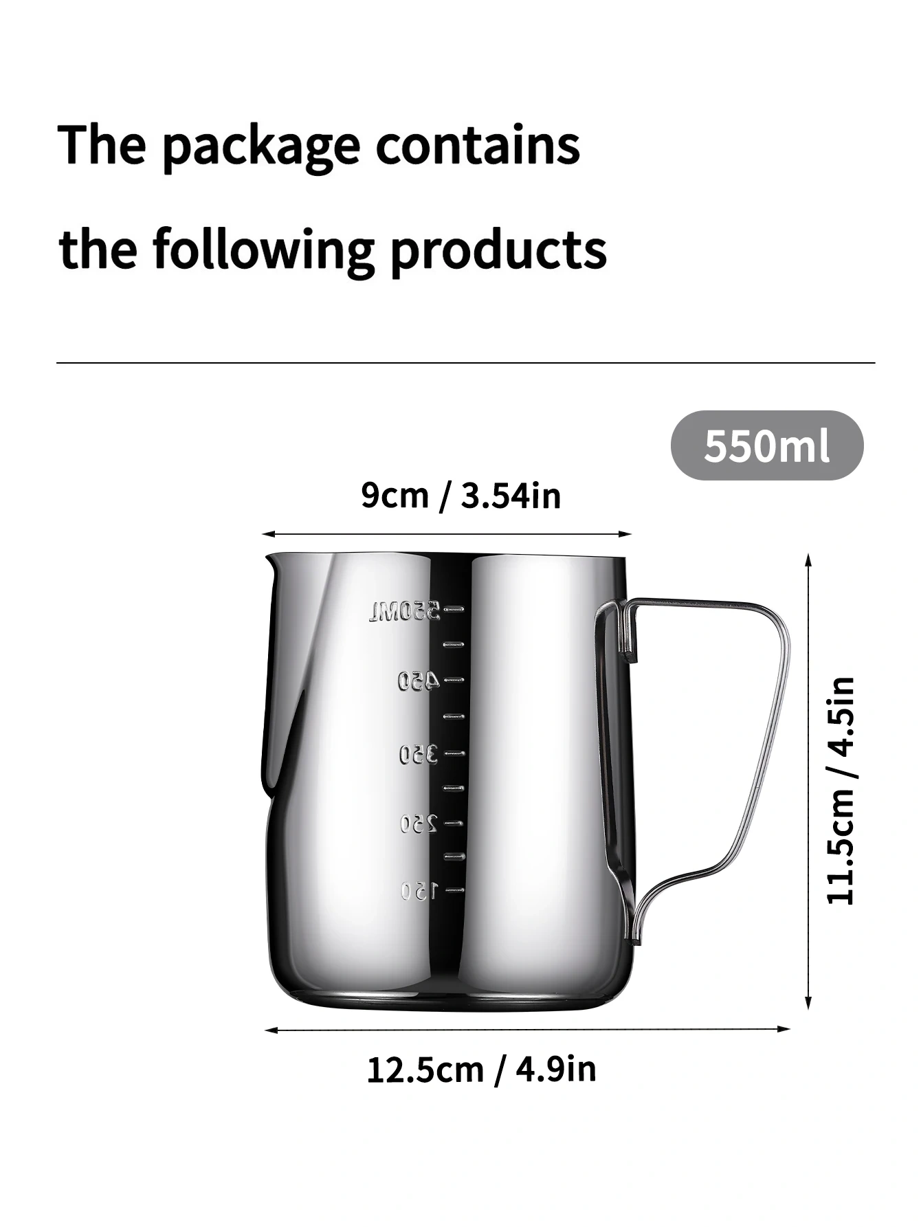 Stainless Steel Milk Frother Jug With Scale Espresso Coffee Milk Frothing For Kitchen Coffee Accessories