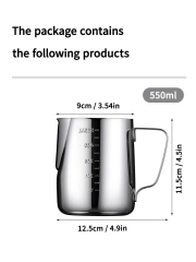 Stainless Steel Milk Frother Jug With Scale Espresso Coffee Milk Frothing For Kitchen Coffee Accessories