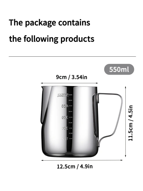 Stainless Steel Milk Frother Jug With Scale Espresso Coffee Milk Frothing For Kitchen Coffee Accessories