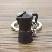 Creative Coffee Keychain Portable Coffee Machine Pitcher Keychain Coffee Handle Keychain Portable Coffeeware Accessories Gift