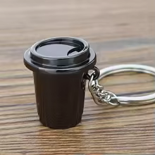 Creative Coffee Keychain Portable Coffee Machine Pitcher Keychain Coffee Handle Keychain Portable Coffeeware Accessories Gift