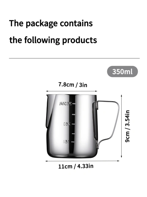 Stainless Steel Milk Frother Jug With Scale Espresso Coffee Milk Frothing For Kitchen Coffee Accessories
