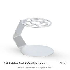 Outdoor Stainless Steel Coffee Filter Dripper Holder Reusable household Metal Coffee Filter Dripper Station