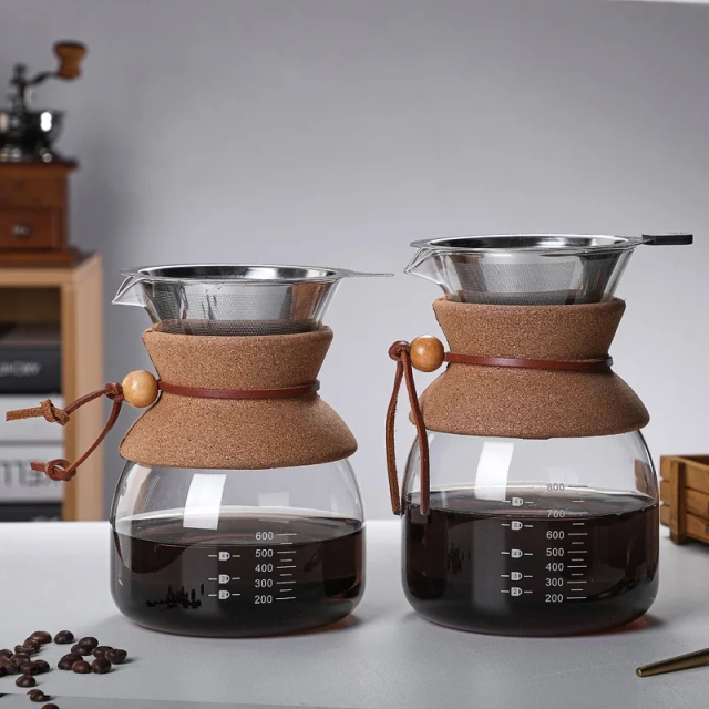 Drip Glass Coffee Maker Pour Over Coffee Sharing Pot With high borosilicate glass