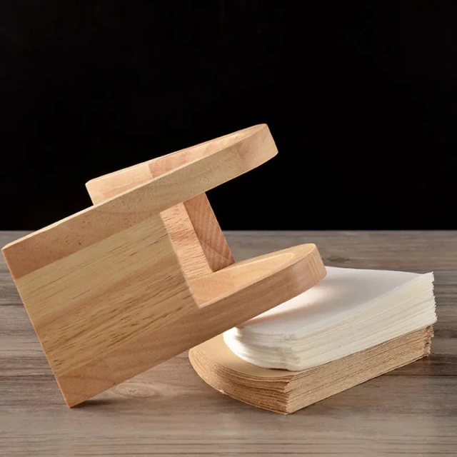 Wooden Coffee Filter Holder Hand Drip Coffee Filter Paper Dispenser Storage  Box