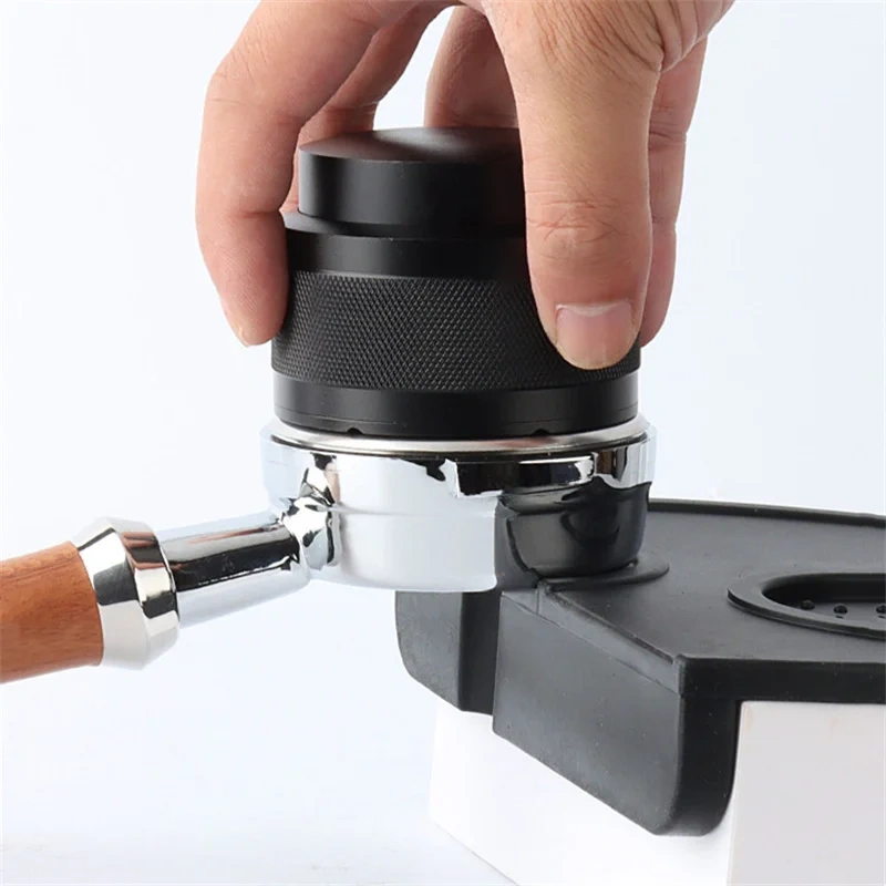 Coffee Tamper Flat Base Spring Press Balanced Fixed Force Palm Tamper Coffee Distributor Espresso Distribution Tools