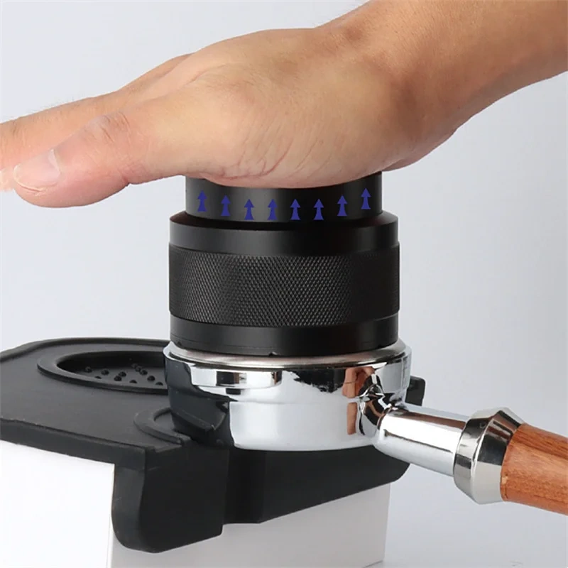 Coffee Tamper Flat Base Spring Press Balanced Fixed Force Palm Tamper Coffee Distributor Espresso Distribution Tools