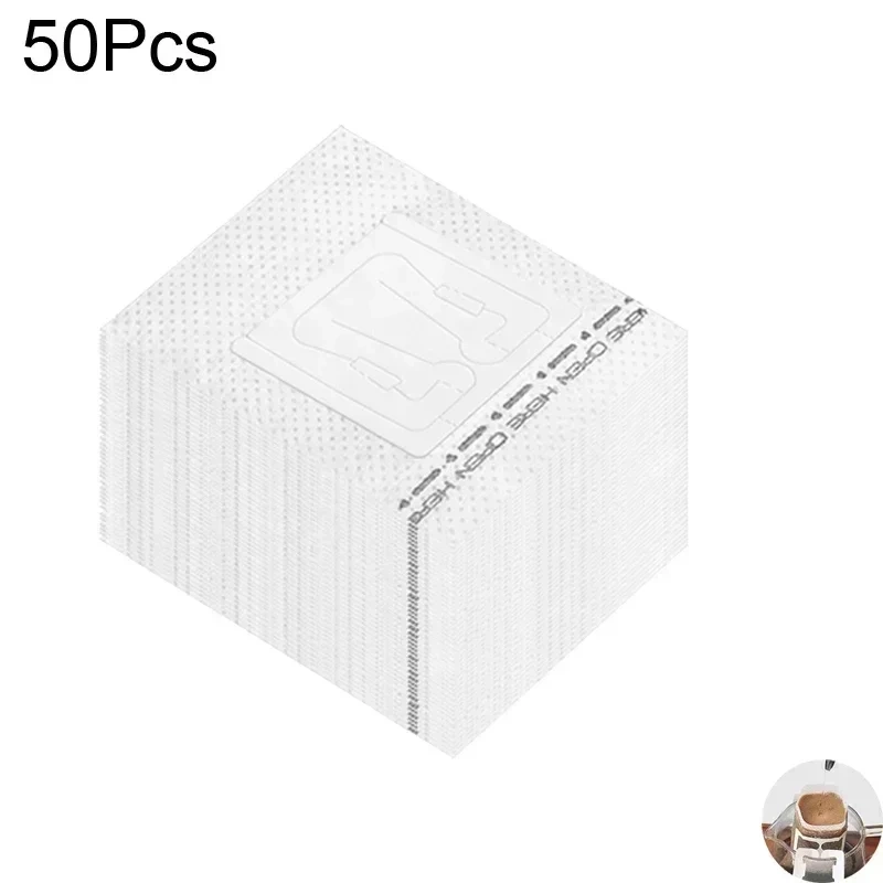 50pcs Coffee Filter Paper Bags Disposable Drip Coffee Bag Handle Hanging Ear Espresso Coffee Accessories Tea Tool