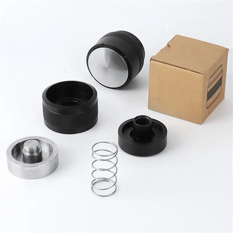 Coffee Tamper Flat Base Spring Press Balanced Fixed Force Palm Tamper Coffee Distributor Espresso Distribution Tools