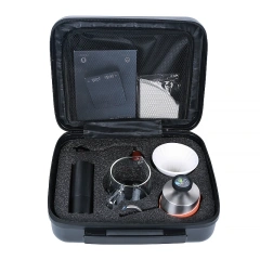 Portable Premium Outdoor Travel Coffee Maker Set Modern Glass Pour Over Drip Kettle with Manual Grinder for Camping Gift TS50