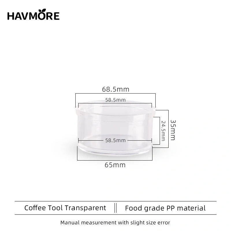 58.5mm Clear Powder Bowl Transparent Tamping Distribution Observation Basket Gravity Distributor Cup Coffee Brewing Accessories