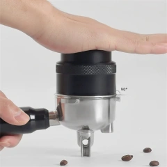 Coffee Tamper Flat Base Spring Press Balanced Fixed Force Palm Tamper Coffee Distributor Espresso Distribution Tools