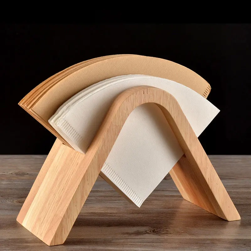 Wooden Coffee Filter Holder Hand Drip Coffee Filter Paper Dispenser Storage  Box