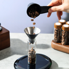 12 Single Dose Coffee Bean Storage Tubes with Wooden Stand and Lids