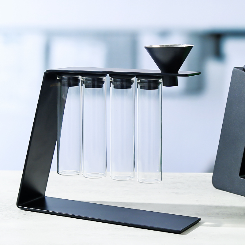 Single Dose Coffee Bean Storage Tubes With magnetic attraction function-4 Tubes Espresso Bean Cellars with stand