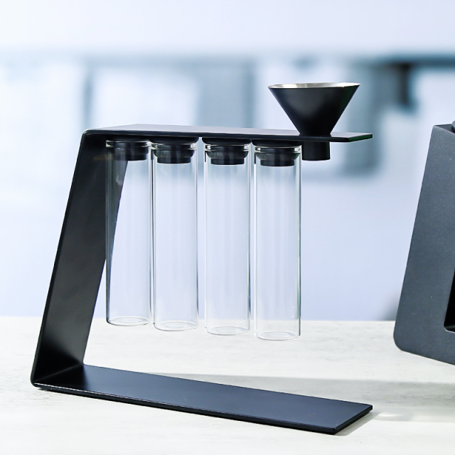 Single Dose Coffee Bean Storage Tubes With magnetic attraction function-4 Tubes Espresso Bean Cellars with stand
