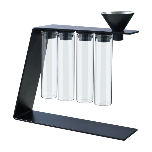Single Dose Coffee Bean Storage Tubes With magnetic attraction function-4 Tubes Espresso Bean Cellars with stand
