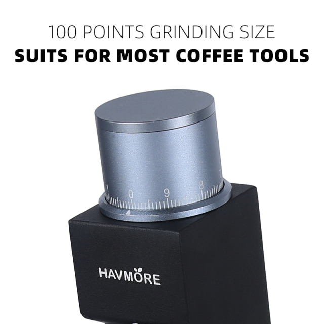 HAVMORE Portable Electric Coffee Grinder - Rechargeable, Cordless for Traveling, Camping, Office - 38 Adjustable Grind Settings, Stainless Steel Burr Mill
