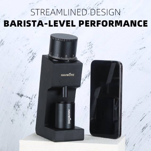 HAVMORE Portable Electric Coffee Grinder - Rechargeable, Cordless for Traveling, Camping, Office - 38 Adjustable Grind Settings, Stainless Steel Burr Mill