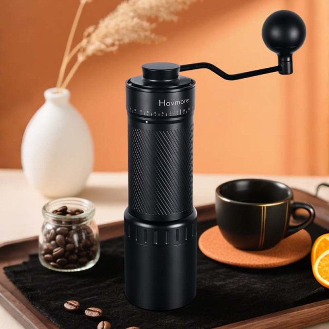 HAVMORE CNC 50 MM Conical Burr Titanium Coated Manual COFFEE Grinder Precision, Performance & Premium Design