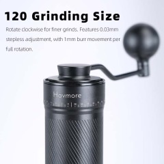 HAVMORE CNC 50 MM Conical Burr Titanium Coated Manual COFFEE Grinder Precision, Performance & Premium Design