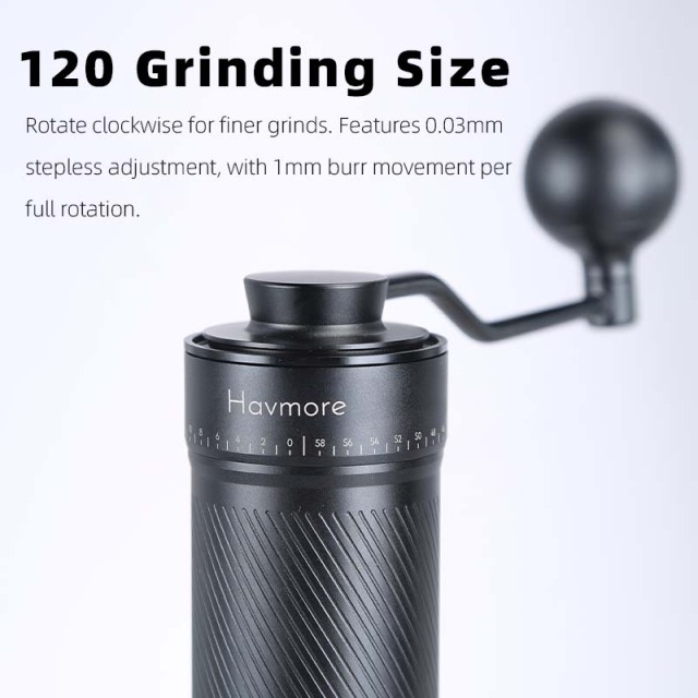 HAVMORE CNC 50 MM Conical Burr Titanium Coated Manual COFFEE Grinder Precision, Performance & Premium Design