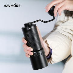 Havmore New Aluminum Alloy Body 50MM Titanium Coated Conical Bur Manual Hand Grinder