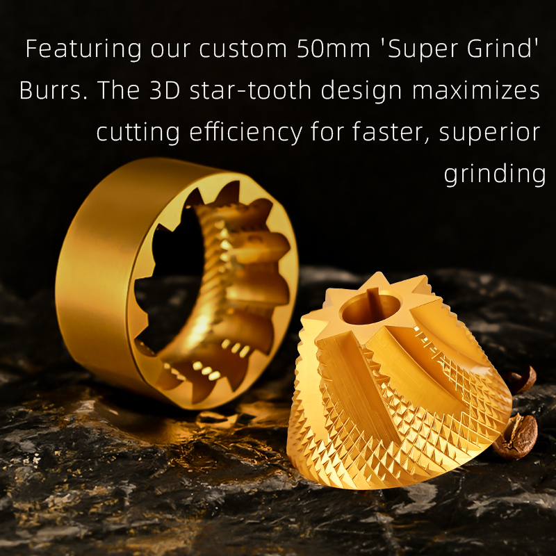 Havmore New Aluminum Alloy Body 50MM Titanium Coated Conical Bur Manual Hand Grinder