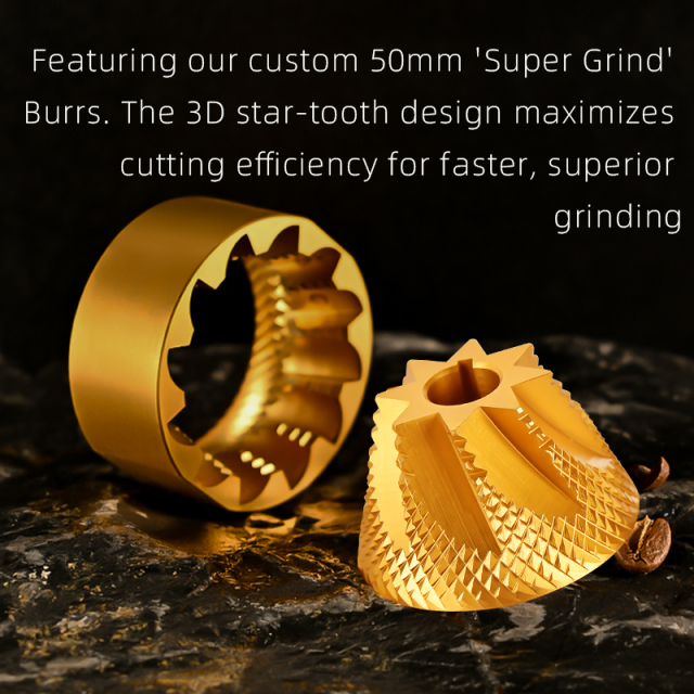 Havmore New Aluminum Alloy Body 50MM Titanium Coated Conical Bur Manual Hand Grinder