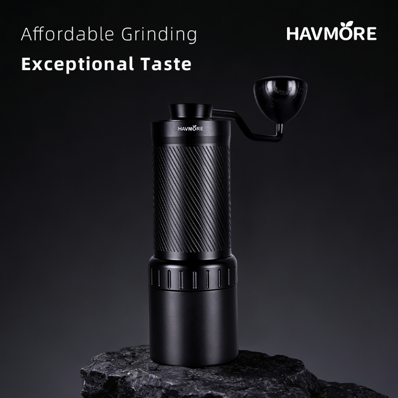 Havmore New Aluminum Alloy Body 50MM Titanium Coated Conical Bur Manual Hand Grinder